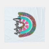 Regenbogen-Lehrerin - farbenfrohe Leopard-Printwer Fleecedecke (Vorderseite (Horizontal))