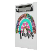 Regenbogen-Lehrerin - farbenfrohe Leopard-Printwer Mini Klemmbrett (Gewinkelt2)