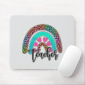 Regenbogen-Lehrerin - farbenfrohe Leopard-Printwer Mousepad (Mit Mouse)