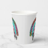 Regenbogen-Lehrerin - farbenfrohe Leopard-Printwer Pappbecher (Rechts)