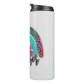 Regenbogen-Lehrerin - farbenfrohe Leopard-Printwer Thermosbecher (Nach rechts gedreht)