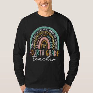 Regenbogen-Leopard 4. Klasse Lehrer Zurück zur Sch T-Shirt