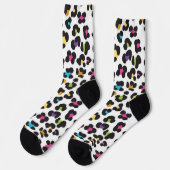 Regenbogen-Leopard-Cheetah-Bunt-Tierdruck Socken (Linkes Detail)