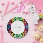 Regenbogen-Leopard-Druck-Entwurf Pappteller (Party)