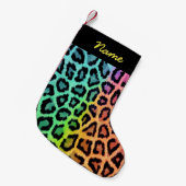 Regenbogen-Leopard-Druck Kleiner Weihnachtsstrumpf (Vorderansicht (hängend))