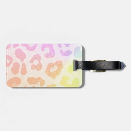 Regenbogen-Leopard-Druck-Reise Gepäckanhänger (Rückseite horizontal)