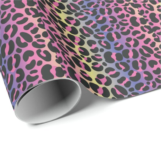 Regenbogen-Leopard Geschenkpapier (Rolleneckpunkt)
