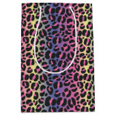 Regenbogen-Leopard Mittlere Geschenktüte (Vorderseite)