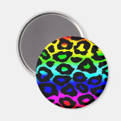 regenbogen_leopard_print-modifiziert magnet (Vorderseite/Rückseite)