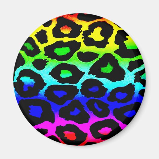 regenbogen_leopard_print-modifiziert magnet (Vorne)