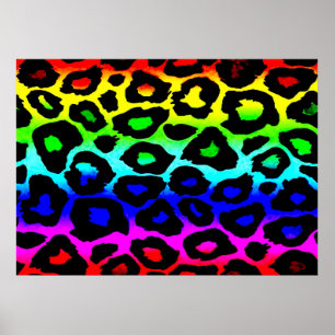 regenbogen_leopard_print-modifiziert poster
