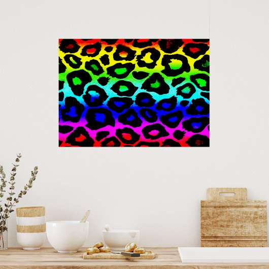 regenbogen_leopard_print-modifiziert poster (Küche)