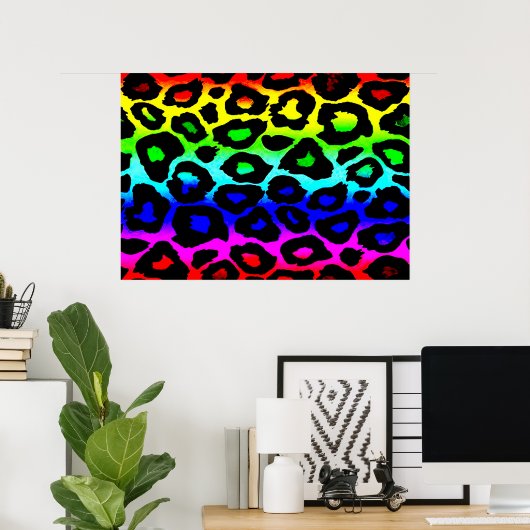 regenbogen_leopard_print-modifiziert poster (Heimbüro)