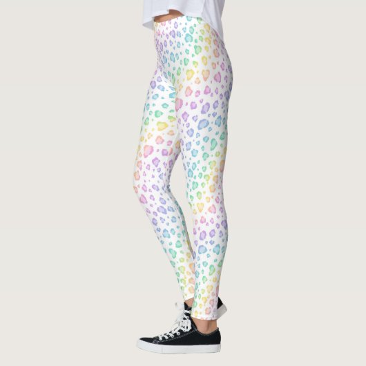 Regenbogen-Leopard-Tierdruck Leggings (Links)