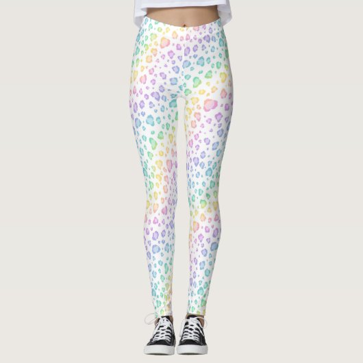 Regenbogen-Leopard-Tierdruck Leggings (Vorderseite)