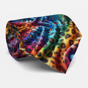Regenbogen-Leoparden-Druck-Halstuch Krawatte