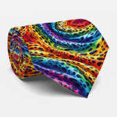 Regenbogen-Leoparden-Druck Krawatte (Gerollt)