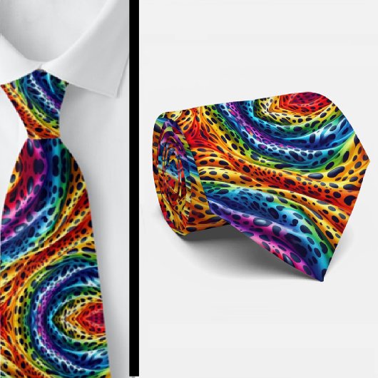 Regenbogen-Leoparden-Druck Krawatte