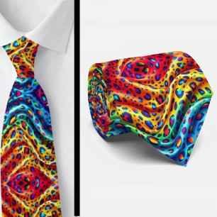 Regenbogen-Leoparden-Druck Krawatte