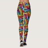 Regenbogen-Leoparden-Druck Leggings | Psychedelisc (Rückseite)