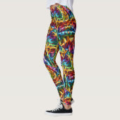 Regenbogen-Leoparden-Druck Leggings | Psychedelisc (Links)
