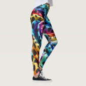 Regenbogen-Leoparden-Druck Leggings | Psychedelisc (Rechts)