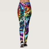 Regenbogen-Leoparden-Druck Leggings | Psychedelisc (Rückseite)