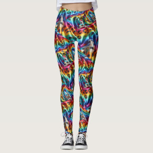 Regenbogen-Leoparden-Druck-Leggings Psychedelisc Leggings