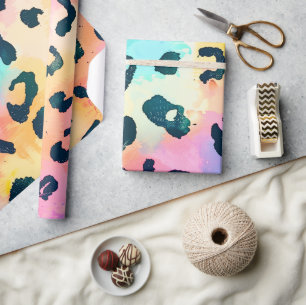 Regenbogen-Leoparden-Druck Safari-Tier Geschenkpapier