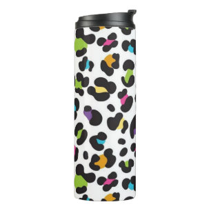 Regenbogen-Leoparden-Gepard Buntes Tiermuster Thermosbecher
