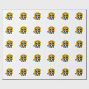 Regenbogen-Leoparden-Stolzflagge Vintage-Vektordes Geschenkpapier