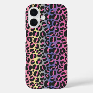 Regenbogen-Leoparden-Tierdruck-Muster iPhone 16 Hülle