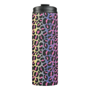 Regenbogen-Leoparden-Tierdruck-Muster Thermosbecher