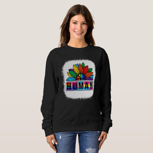 Regenbogen Lesben Gay Pride Monat Sonnenblume Sweatshirt (Vorne ganz)