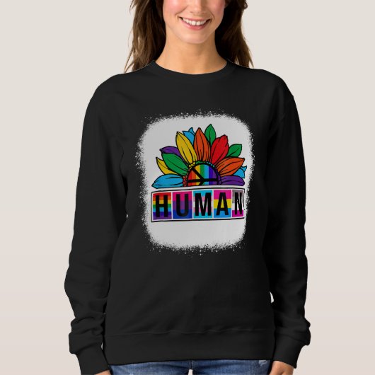Regenbogen Lesben Gay Pride Monat Sonnenblume Sweatshirt (Vorderseite)