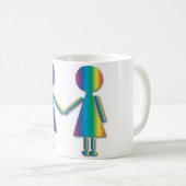 Regenbogen-Lesben-Liebe Kaffeetasse (VorderseiteRechts)