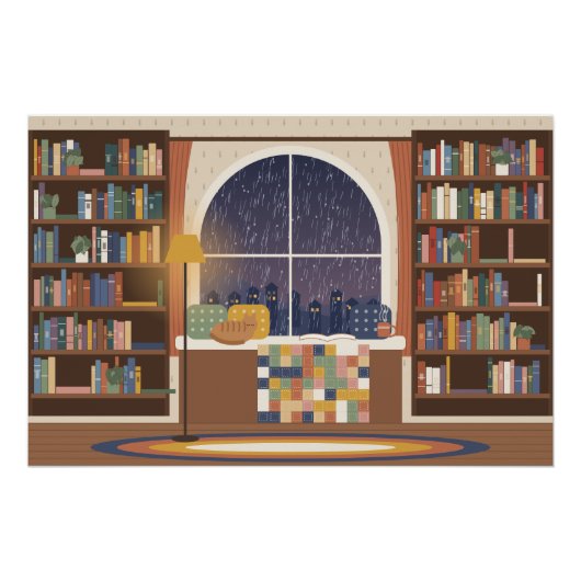 Regenbogen-Leseecke Glänzendes Poster (Vorderseite)