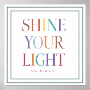Regenbogen Leuchte Dein Licht Keck Matthäus Schrif Poster