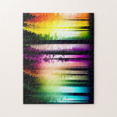 Regenbogen leuchten in der Waldlandschaft auf Puzzle (Vertikal)