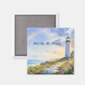 Regenbogen-Leuchtturm Küsten-Wasserfarbe Magnet (Vorderseite/Rückseite)