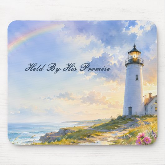 Regenbogen-Leuchtturm Küsten-Wasserfarbe Mousepad (Vorne)