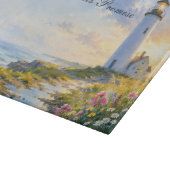 Regenbogen-Leuchtturm-Küsten-Wasserfarbe Schneidebrett (Ecke)
