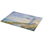 Regenbogen-Leuchtturm-Küsten-Wasserfarbe Schneidebrett (Ecke)