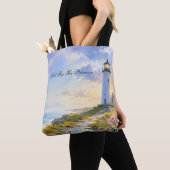 Regenbogen-Leuchtturm Küsten-Wasserfarbe Tasche (Von Nahem)