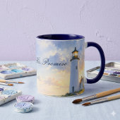 Regenbogen-Leuchtturm Küsten-Wasserfarbe Tasse