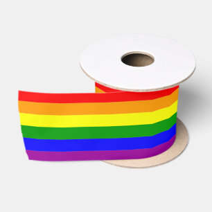 Regenbogen-LGBTQIA+-Pride-Flagge Satinband