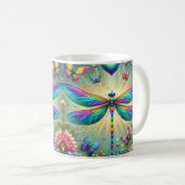 Regenbogen Libelle Kaffeetasse (VorderseiteRechts)