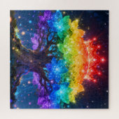 Regenbogen-Lichtbaum-Puzzle Puzzle (Horizontal)