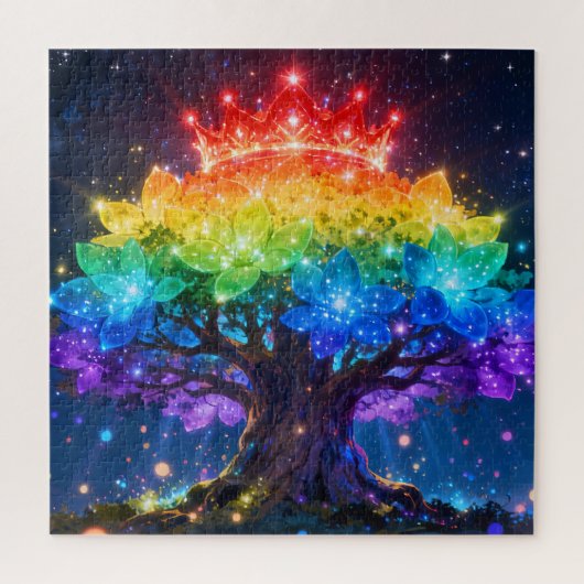 Regenbogen-Lichtbaum-Puzzle Puzzle (Vertikal)