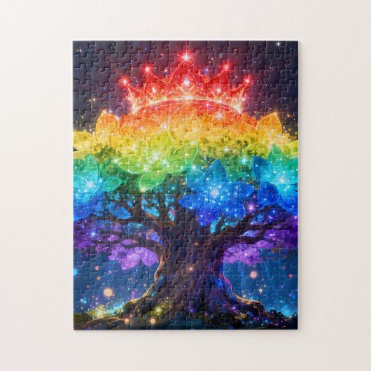 Regenbogen-Lichtbaum-Puzzle Puzzle (Vertikal)